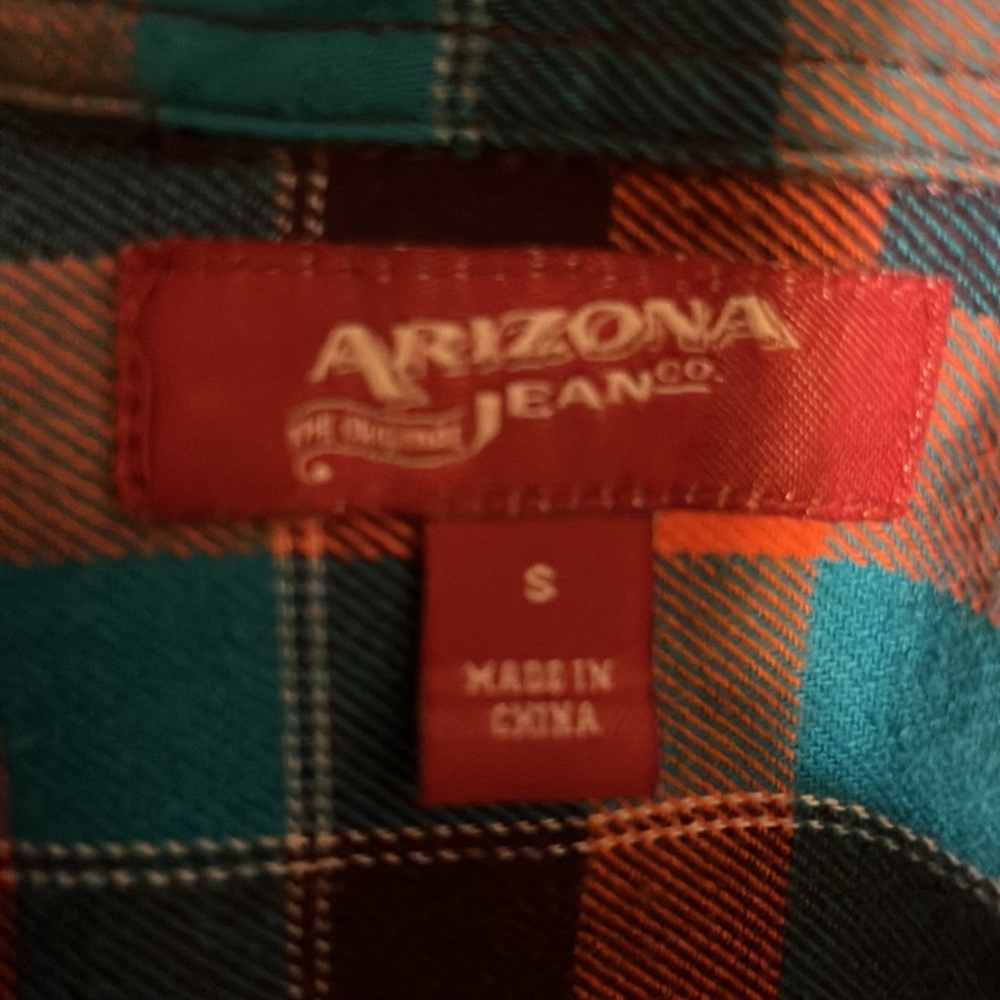 Arizona Flannel Womens button front shirt NWT - Picture 7 of 9